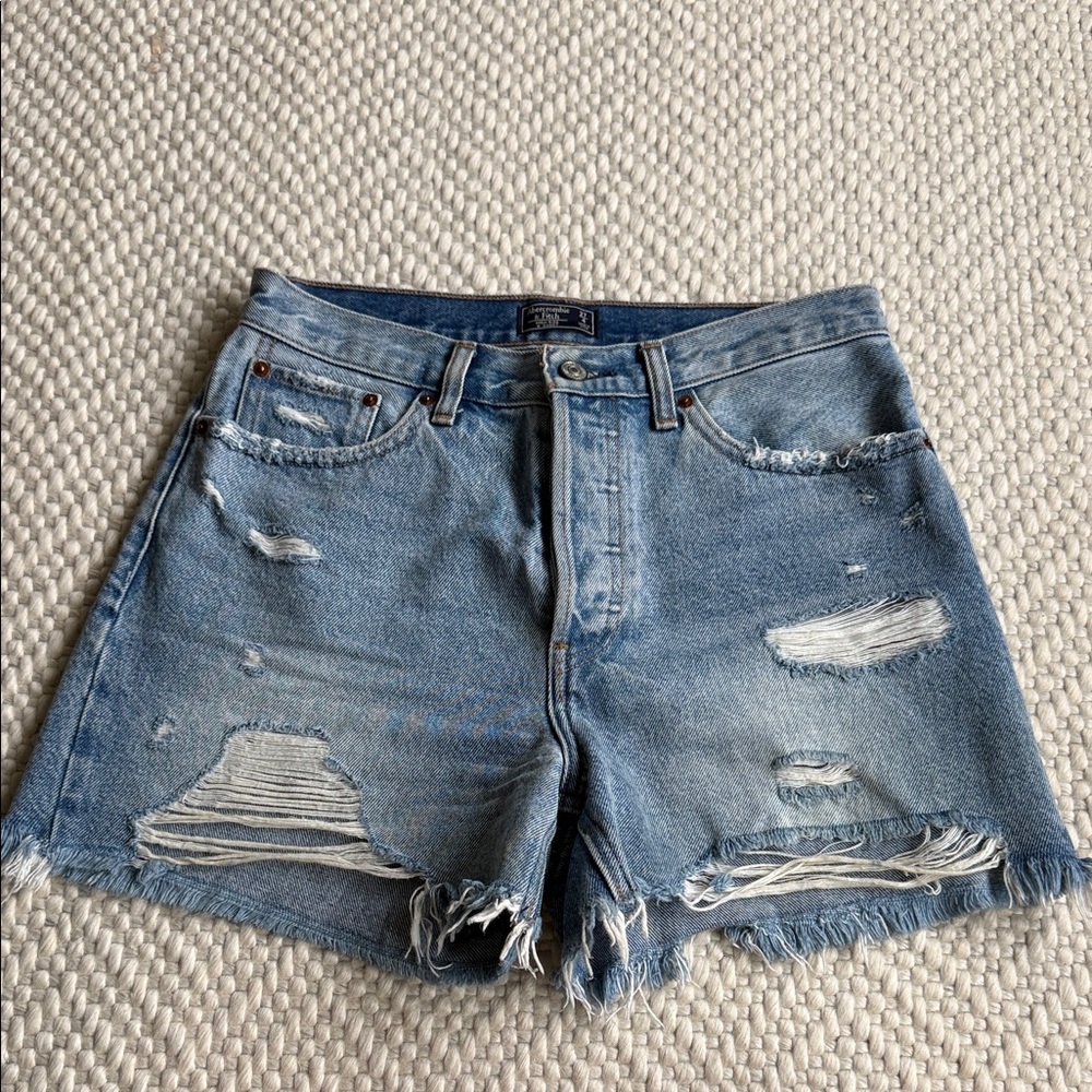 Abercrombie high rise Jean denim shorts 4inch